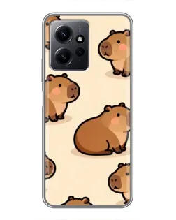 Чохол для Xiaomi Redmi Note 12 з картинкою «Паттерн милих капібар»