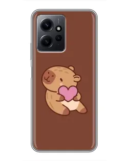 Чохол для Xiaomi Redmi Note 12 з картинкою «Капібара з серцем»