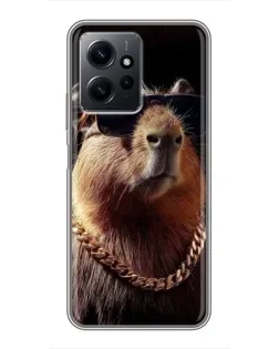 Чохол для Xiaomi Redmi Note 12 з картинкою «Капібара золотий ланцюг»