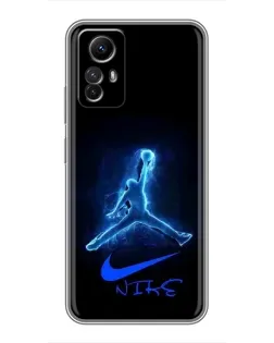 Чехол для Xiaomi Redmi Note 12s с картинкой «Jordan Neon Blue»