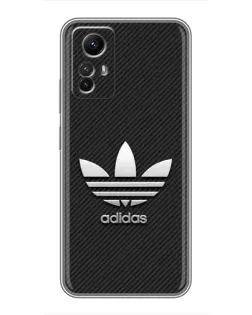Чехол для Xiaomi Redmi Note 12s с картинкой «Adidas Карбоновая текстура»