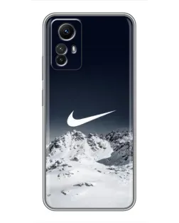Чехол для Xiaomi Redmi Note 12s с картинкой «Nike — зимние горы»
