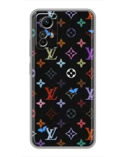 Чехол для Xiaomi Redmi Note 12s с картинкой «Цветная монограмма LV»
