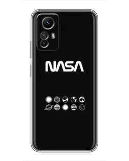Чехол для Xiaomi Redmi Note 12s с картинкой «NASA — технический принт»