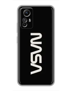 Чехол для Xiaomi Redmi Note 12s с картинкой «NASA — вертикальный логотип»