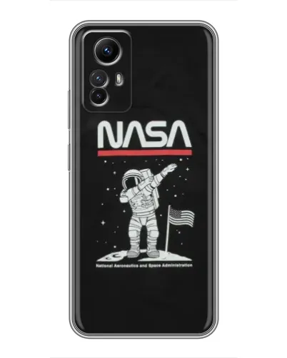Чехол для Xiaomi Redmi Note 12s с картинкой «NASA — шагаем по Луне»