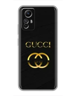 Чехол для Xiaomi Redmi Note 12s с картинкой «Золотой логотип Gucci»