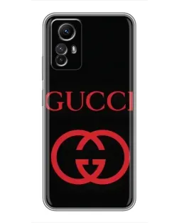 Чехол для Xiaomi Redmi Note 12s с картинкой «Gucci — красный логотип»