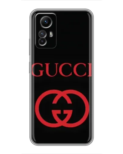 Чехол для Xiaomi Redmi Note 12s с картинкой «Gucci — красный логотип»