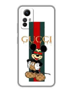 Чехол для Xiaomi Redmi Note 12s с картинкой «Микки Маус Gucci — полосы»