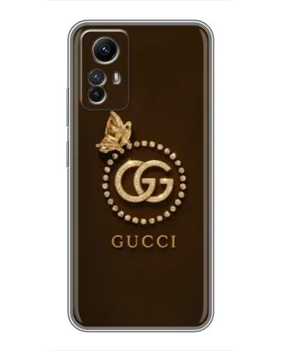 Чехол для Xiaomi Redmi Note 12s с картинкой «Gucci — золотая бабочка»