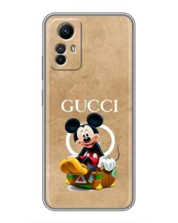 Чехол для Xiaomi Redmi Note 12s с картинкой «Микки Маус Gucci — крафт»