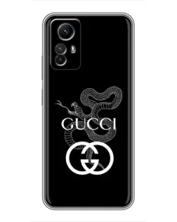 Чехол для Xiaomi Redmi Note 12s с картинкой «Gucci — серебряная змея»