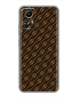 Чехол для Xiaomi Redmi Note 12s с картинкой «Gucci — золотые диагонали»