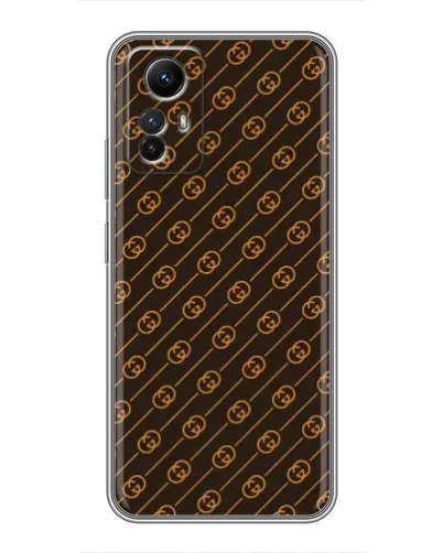 Чехол для Xiaomi Redmi Note 12s с картинкой «Gucci — золотые диагонали»