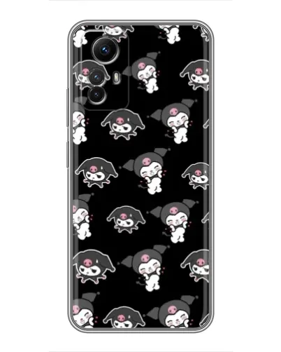 Чехол для Xiaomi Redmi Note 12s с картинкой «Черный паттерн Kuromi»