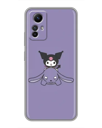 Чехол для Xiaomi Redmi Note 12s с картинкой «Kuromi на лиловом фоне»