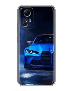 Чехол для Xiaomi Redmi Note 12s с картинкой «Голубая BMW M4»