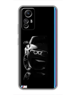 Чехол для Xiaomi Redmi Note 12s с картинкой «Силуэт BMW в темноте»