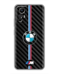 Чехол для Xiaomi Redmi Note 12s с картинкой «Эмблема BMW и карбон»
