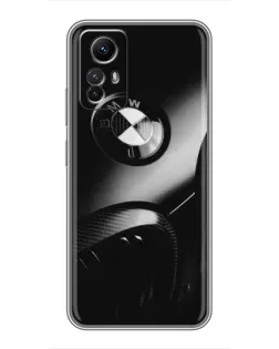 Чехол для Xiaomi Redmi Note 12s с картинкой «Эмблема BMW — макро»