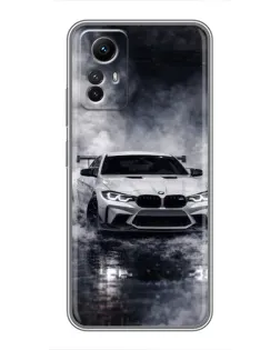 Чехол для Xiaomi Redmi Note 12s с картинкой «BMW сквозь туман»