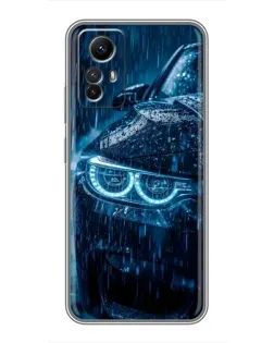 Чехол для Xiaomi Redmi Note 12s с картинкой «BMW под дождем»
