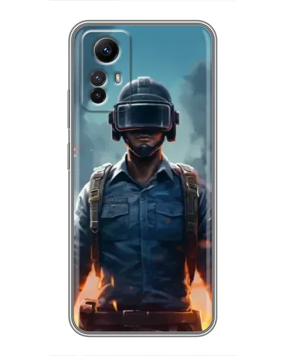 Чехол для Xiaomi Redmi Note 12s с картинкой «PUBG — реалистичный герой»