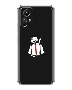 Чехол для Xiaomi Redmi Note 12s с картинкой «PUBG — силуэт воина»