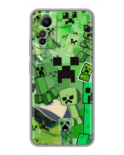 Чехол для Xiaomi Redmi Note 12s с картинкой «Криперы Minecraft»