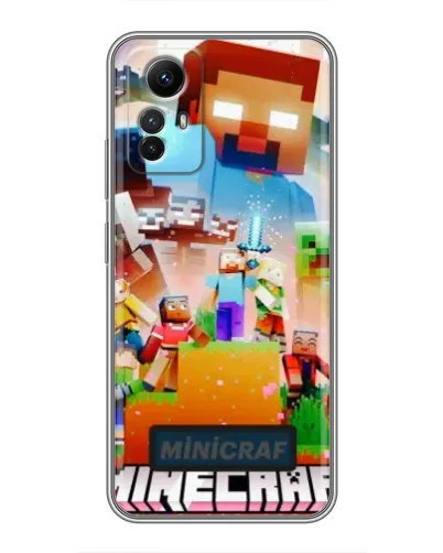 Чехол для Xiaomi Redmi Note 12s с картинкой «Minecraft герои игры»