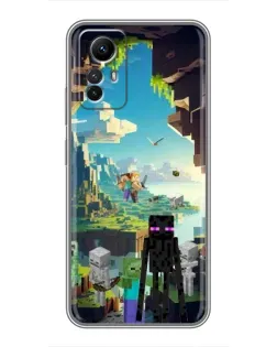 Чехол для Xiaomi Redmi Note 12s с картинкой «Эндермен в лесу»