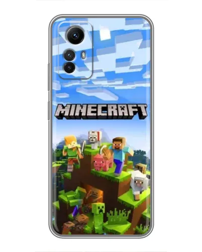 Чехол для Xiaomi Redmi Note 12s с картинкой «Minecraft классический мир»