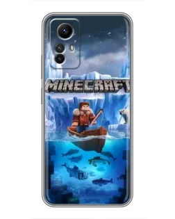 Чехол для Xiaomi Redmi Note 12s с картинкой «Minecraft ледяной мир»
