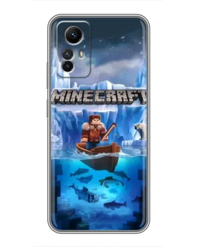 Чехол для Xiaomi Redmi Note 12s с картинкой «Minecraft ледяной мир»