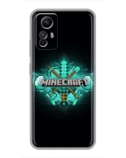 Чехол для Xiaomi Redmi Note 12s с картинкой «Minecraft Diamond лого»