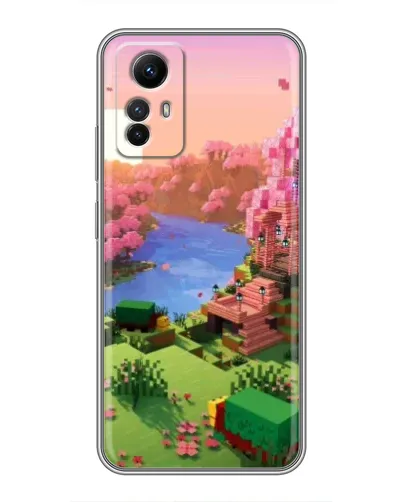 Чехол для Xiaomi Redmi Note 12s с картинкой «Розовое дерево Minecraft»