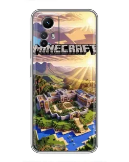 Чехол для Xiaomi Redmi Note 12s с картинкой «Minecraft панорама»