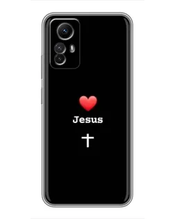 Чехол для Xiaomi Redmi Note 12s с картинкой «Сердце - Jesus»