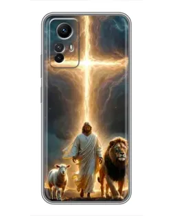Чехол для Xiaomi Redmi Note 12s с картинкой «Лев Иуды и Свет»