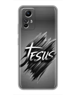 Чехол для Xiaomi Redmi Note 12s с картинкой «Надпись Jesus Graffiti»