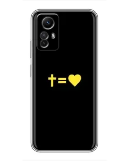Чехол для Xiaomi Redmi Note 12s с картинкой «Сердце и Крест»
