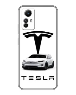 Чехол для Xiaomi Redmi Note 12s с картинкой «Tesla White Style»