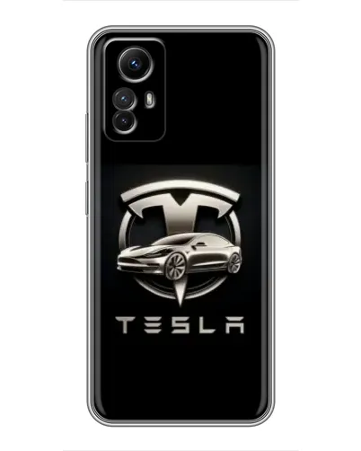 Чехол для Xiaomi Redmi Note 12s с картинкой «Tesla — серебристое авто» Чехол для Xiaomi Redmi Note 12s с картинкой «Tesla — серебристое авто»