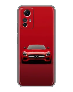 Чехол для Xiaomi Redmi Note 12s с картинкой «Красный Mercedes AMG»