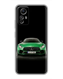 Чехол для Xiaomi Redmi Note 12s с картинкой «Mercedes — неоновый лого»
