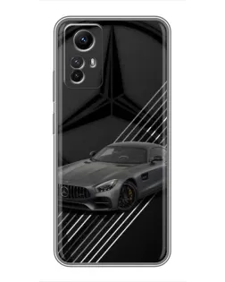 Чехол для Xiaomi Redmi Note 12s с картинкой «Mercedes AMG — графика»