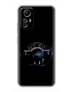 Чехол для Xiaomi Redmi Note 12s с картинкой «Салон Audi — руль»