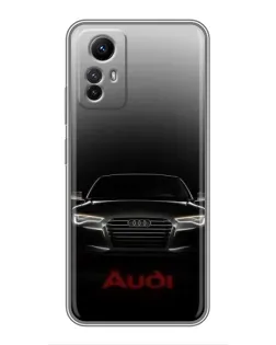 Чехол для Xiaomi Redmi Note 12s с картинкой «Audi — градиентный контур»