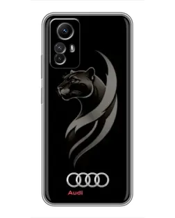 Чехол для Xiaomi Redmi Note 12s с картинкой «Графика — пантера и Audi»